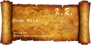 Knar Rita névjegykártya